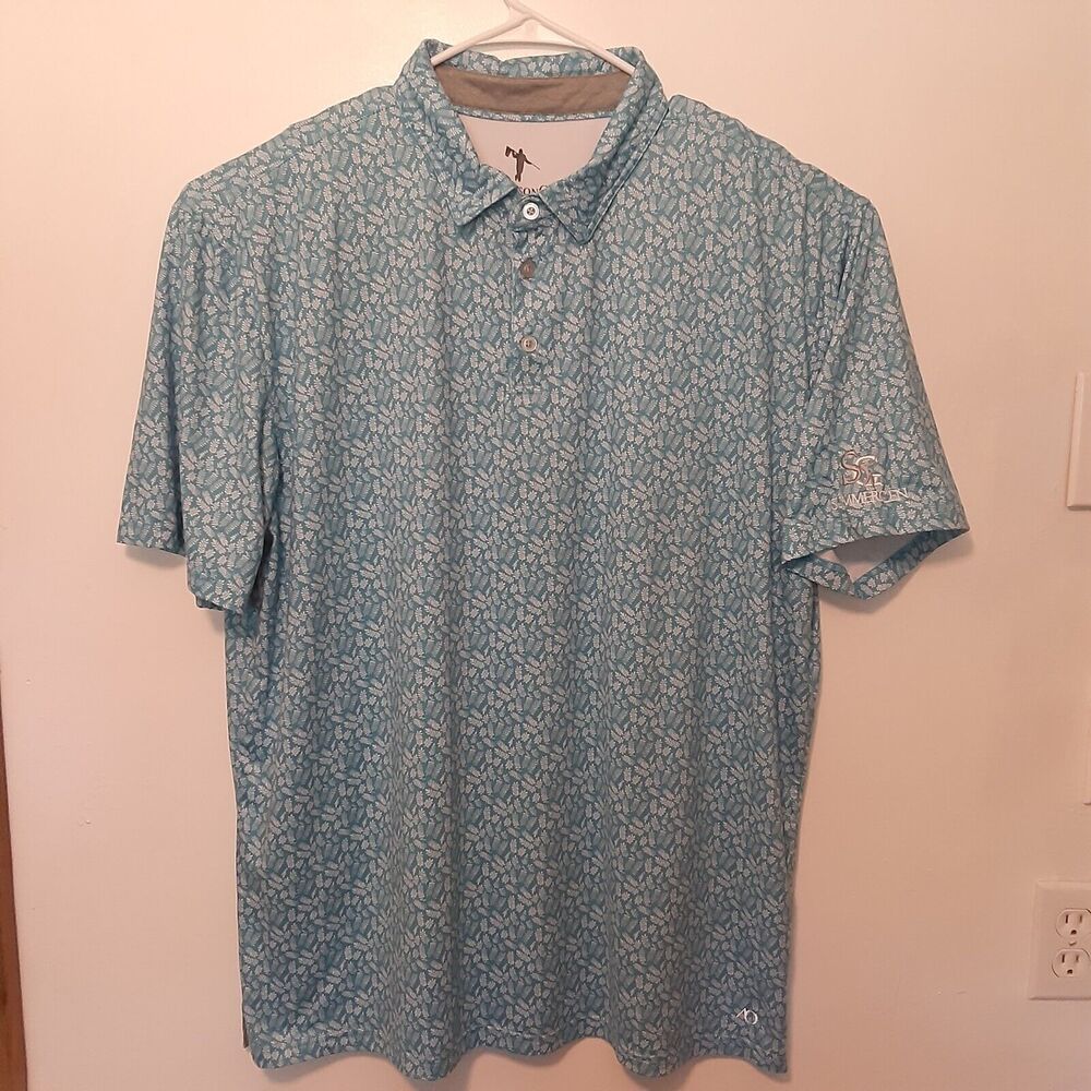 AndersonOrd Polo Shirt Mens 2XL Blue Golf Performance Stretch Short Sleeve